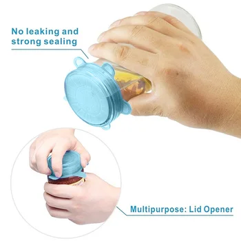 

New Silicone Fresh-keeping Lid Reusable Airtight Food Covers Keeping Fresh Seal Bowl Stretchy Cover Kitchen Cookware