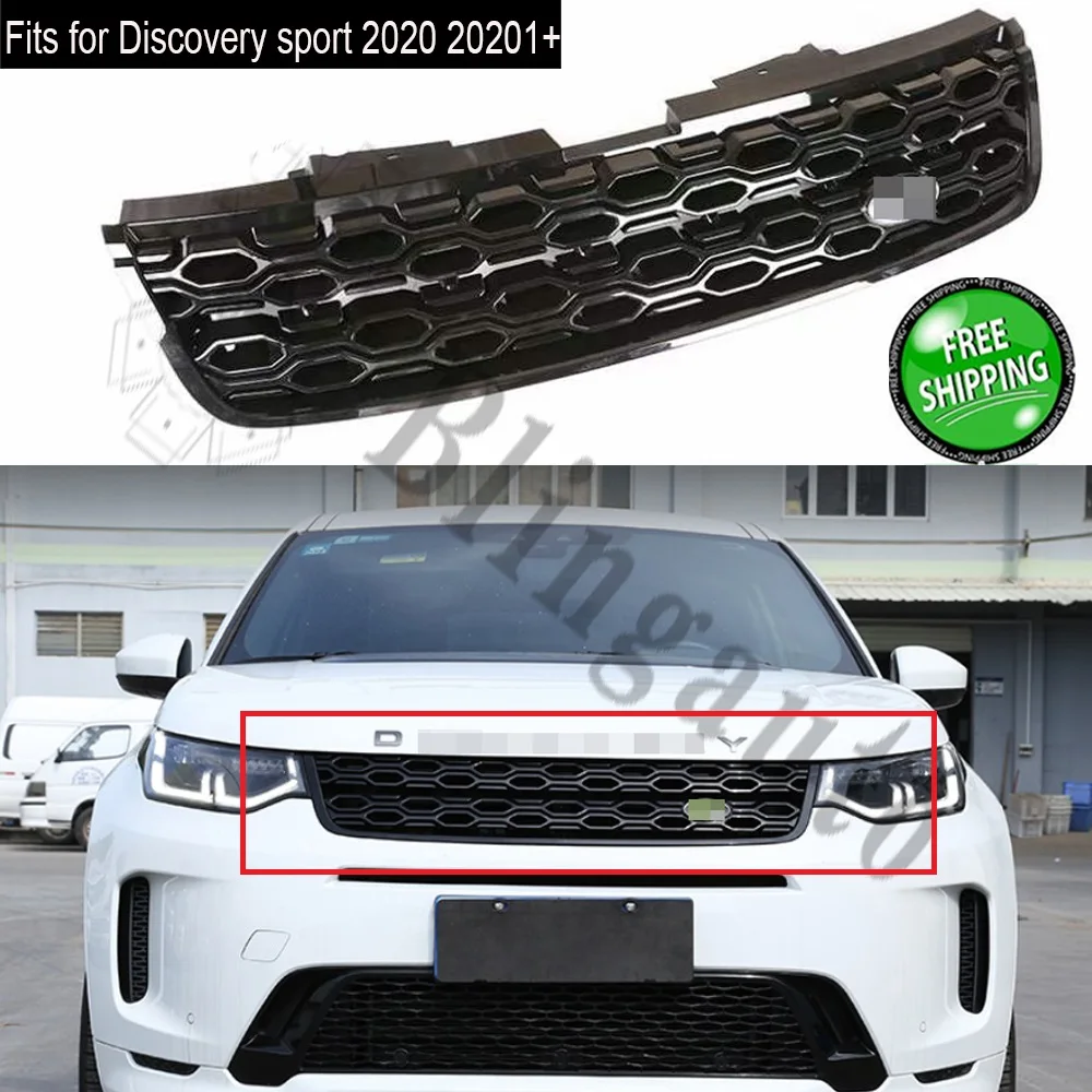 

Front grille radiator grille fits for -Land Rover Discovery Sport 2020 2021 mesh cover facelift all black