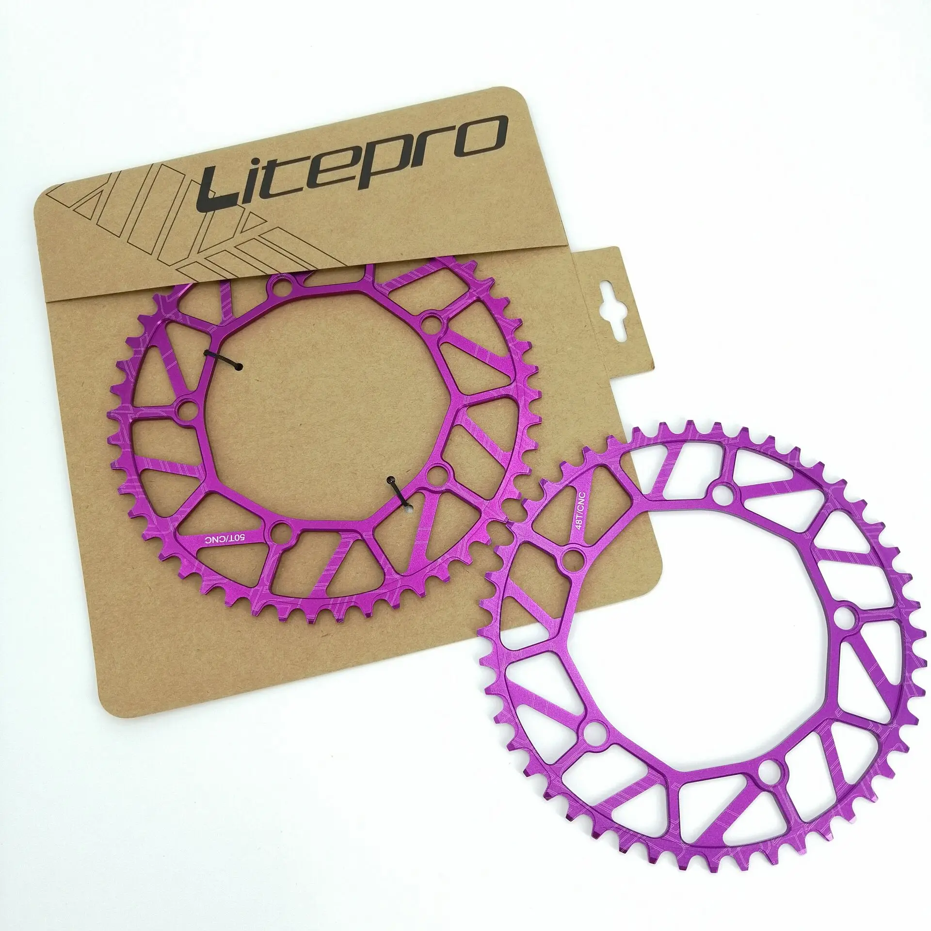 Litepro 8/9/10 скоростная 130 BCD цепь 48T 50T фиолетовый сплав полые цепи колеса BMX складная