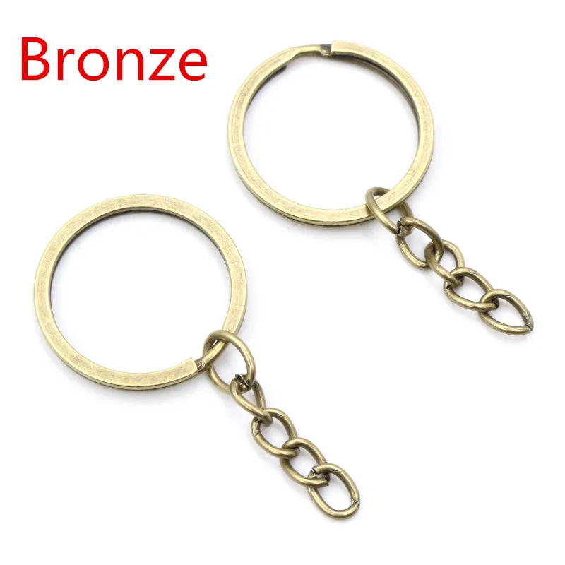 20 teile/los Schlüssel Ring Schlüssel Kette 6 Farben Überzogen 50mm Lange Runde Split Keychain Schlüsselanhänger Großhandel