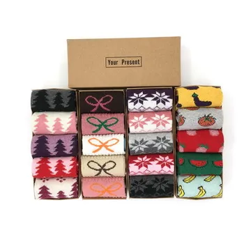 

Woman Rabbit Wool Boxed Socks Warm and Thicker Mid-tube Gift Box Socks in Winter
