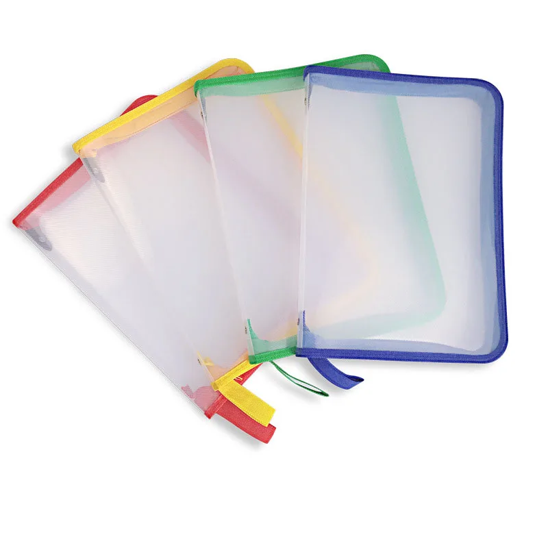 Sharkbang A5 A4 Zipper File Bag PVC PP Glitter Transparent Storage Organizer Bag File Folder Case Bags Stationery Holder