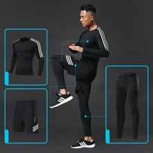 3 шт./комплект, мужской компрессионный спортивный костюм для тренировок, фитнеса, тренажерного зала, одежда для бега, бега, спортивной одежды, упражнений, тренировок, трико