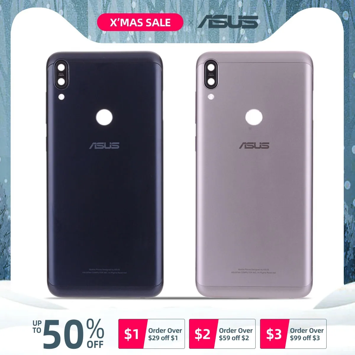 Задняя крышка для ASUS Zenfone max pro ZB601KL на батарею черный золотой