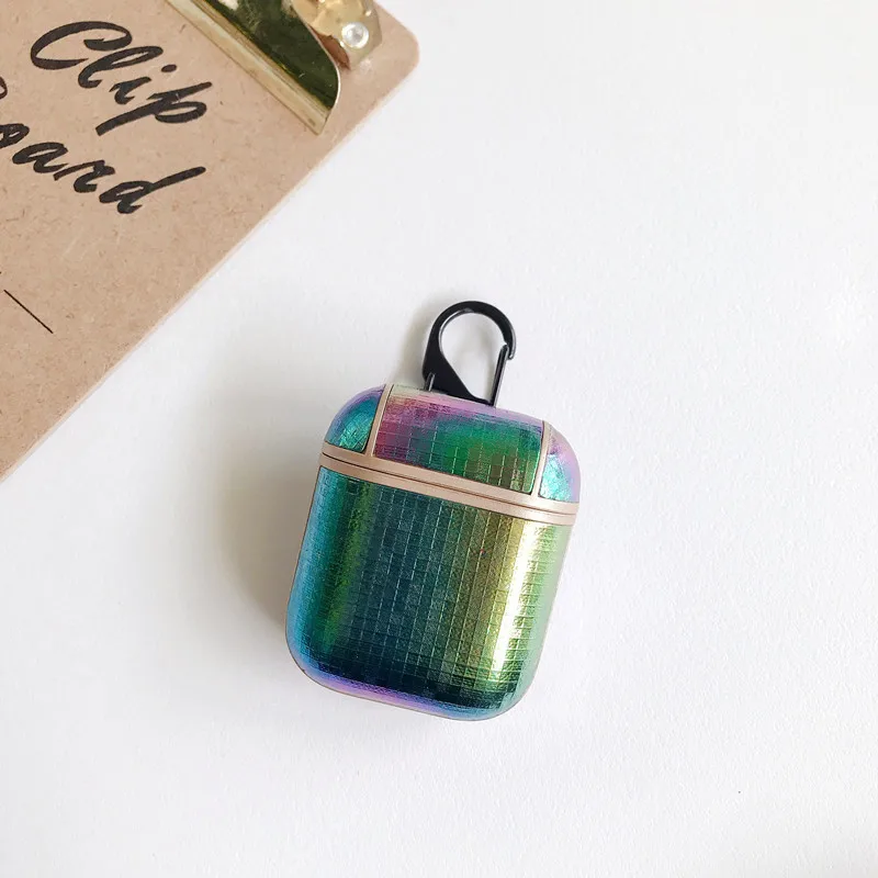 

Shiny laser Gradient leather case for Apple Airpods 1/2 case Bluetooth Wireless Earphone Case Charging Box case bags
