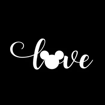 

DAWASARU Mickey Love Word Decal Vinyl Sticker Car,Laptop Decor Art Car Stickers DIY Self-adhesive Sticker Black White 5*13cm