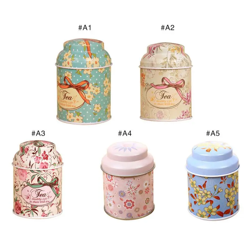 

1 PCS Flower Metal Coffee Sugar Tea Tin Jar Container Candy Sealed Cans Storage Box Exquisite Flower Tea Storage tank