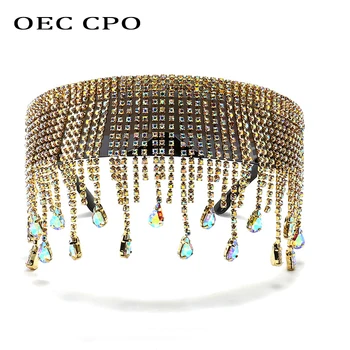 

OEC CPO Oversized Crystal Goggles Sunglasses Women Fsahion Mask Diamond Sun Glasses Ladies Steampunk Rhinestone Eyewear UV400