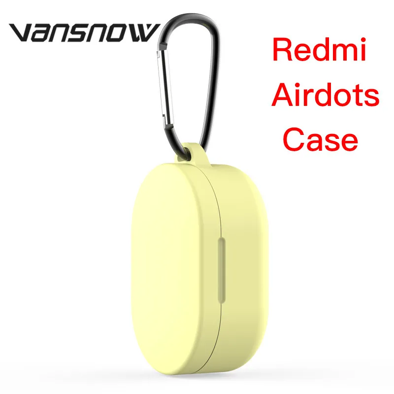 Redmi airdots Yellow 8 стилей для Redmi Airdots силиконовый защитный чехол беспроводной Bluetooth чехол для наушников с крючком для Redmi Airdots чехол - Цвет: Redmi airdots Yellow