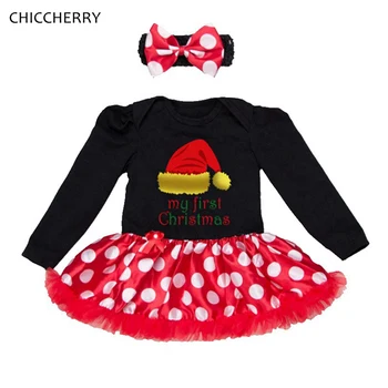 

My First Christmas Baby Girl Clothes Fashion Kids Petti Romper Dress Headband Newborn Infant Clothing Toddler Christmas Outfits