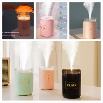 

280ML Air aromatherapy Humidifier Candle Romantic Warm Light USB Essential Oil Diffuser Car Purifier Aroma Anion Mist Maker