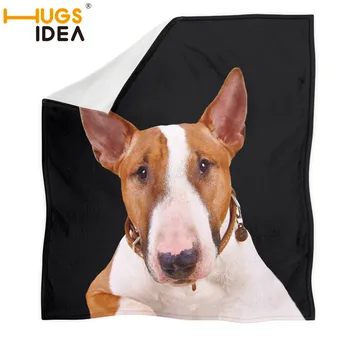 

HUGSIDEA Cute Bull Terrier Print Fleece Blanket for Kid Adult Yellow Couch/Sofa Knee Blanket Spring Nap Shawl Blanket Soft Sheet