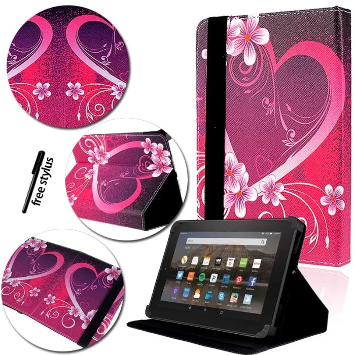 KK& LL кожаный чехол-книжка для планшета Amazon Fire 7(5th/7th/9th поколения, выпуска) с Alexa - Цвет: Love Heart