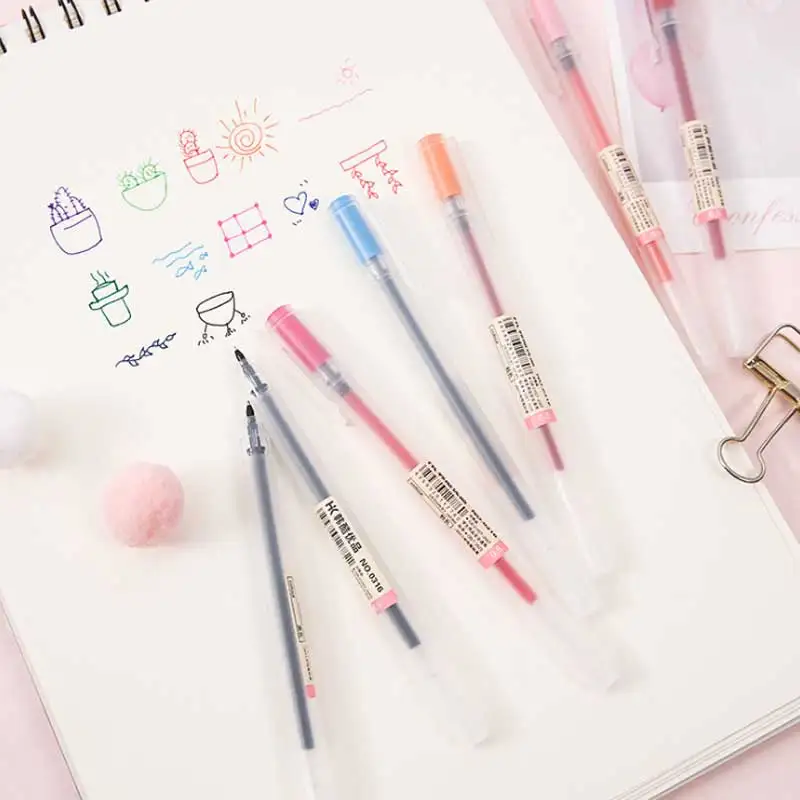 _/Набор Kawaii 0 5 мм Разноцветные чернильные ручки для школьника Рисование Живопись