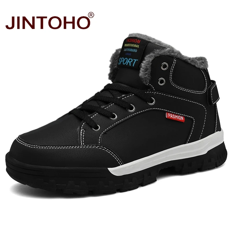 JINTOHO/зимние ботинки для мужчин; модные мужские кожаные ботинки; теплая зимняя обувь; кожаные зимние ботинки; недорогие мужские зимние ботинки; коллекция года; мужская обувь