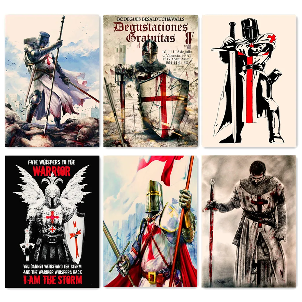 

Crusaders Warrior Poster Wallpaper Wall Art Vintage Matte Kraft Paper Print Painting Wall Sticker Antique Artwork Home Decor A1