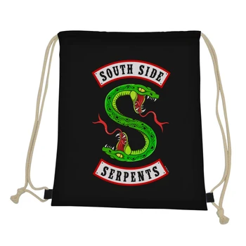 

ThiKin Gym Sack Riverdale Southside Serpents Men Drawstring Bag 3D Cartoon Anime Print Casual String Shoulder Backpack Men