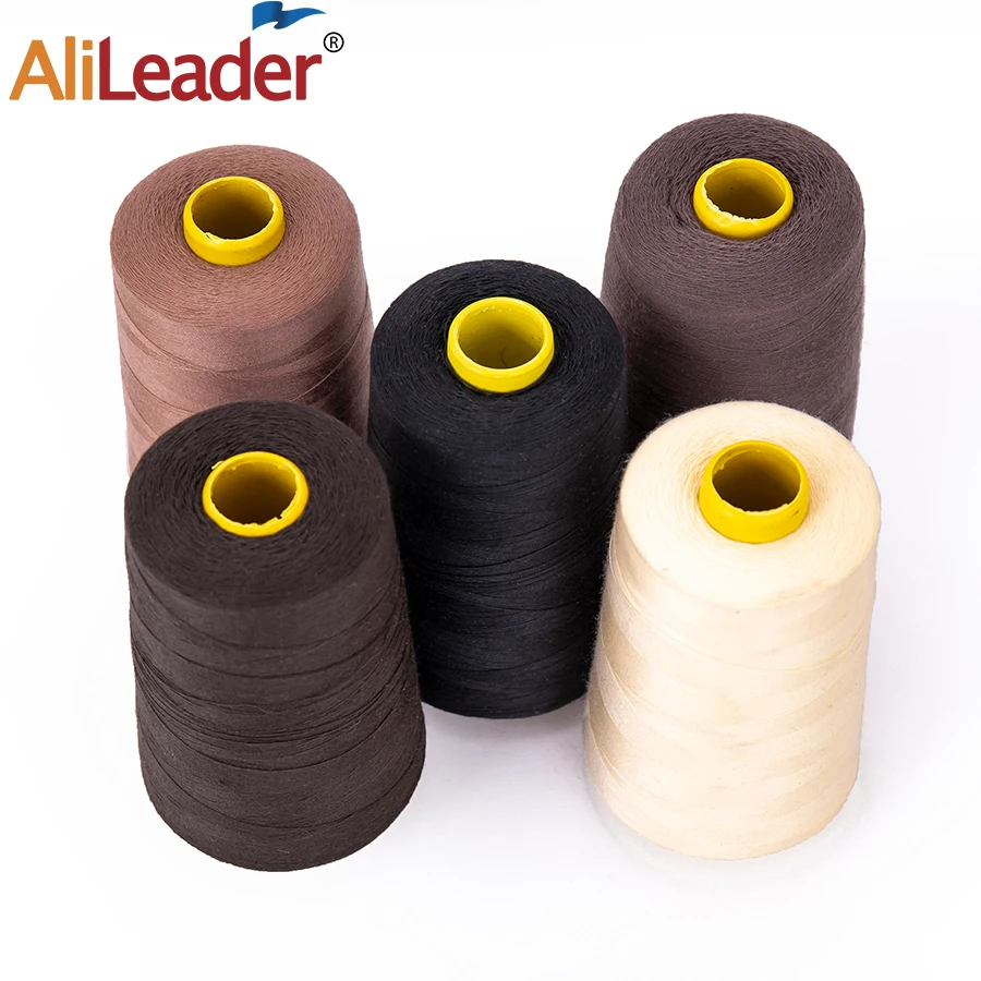 Hair Extensions Tool Alileader New Black Nylon Hair Weaving Thread for Hair Extensions 1500M Wig Thread for Sewing Threads Sewing Machine Cotton