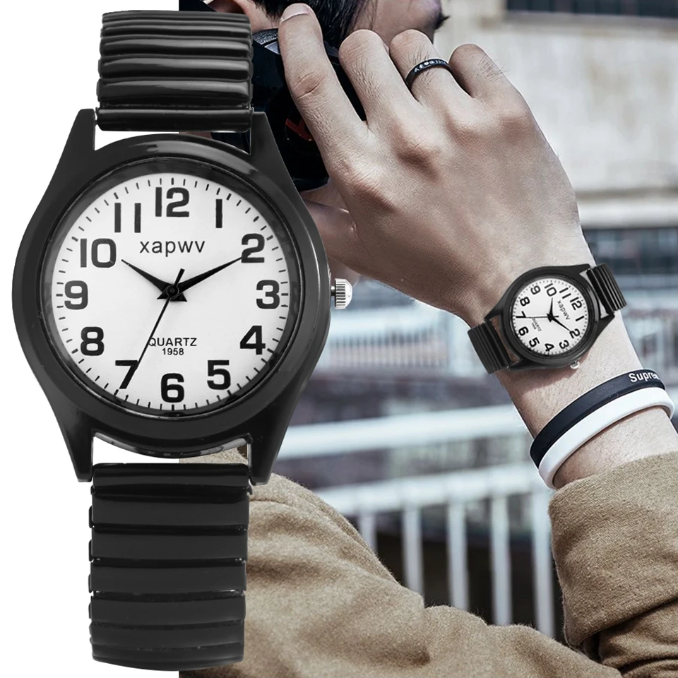 Semplice cinturino elastico nero orologio da uomo orologio da donna sport  Business orologio da polso al quarzo analogico orologio da uomo coppia  regali Relogios|Quartz Watches| - AliExpress