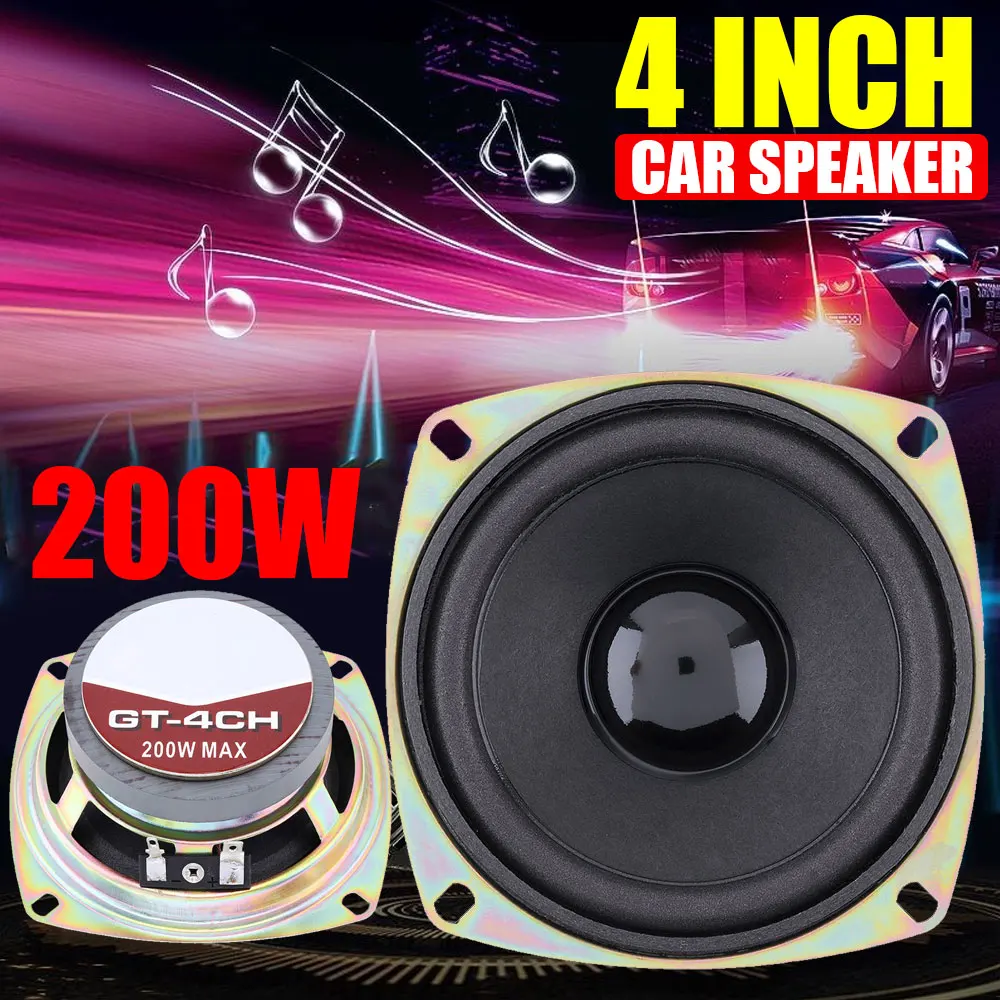 

1pcs 4 Inch 200W Universal Car HiFi Coaxial Vehicle Speaker Door Auto Audio Music Stereo Full Range Frequency Speakers for Cars