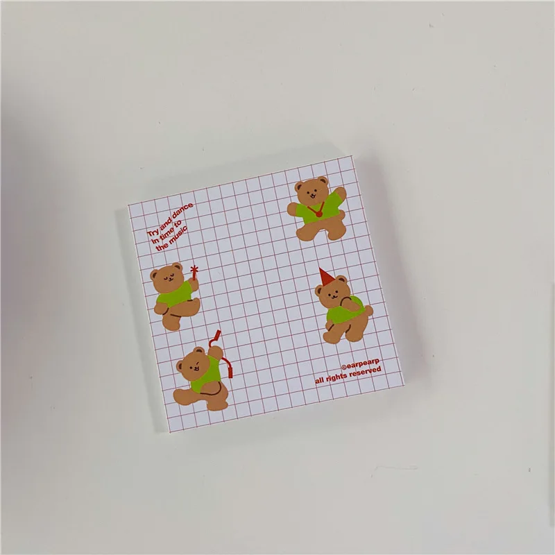 50 Sheets Cute Ins Bear Sticky Notes Loose Leaf Decoration Memo Pad Planner To Do List School Office Paper Notepad Stationery