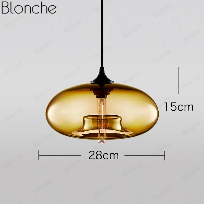 Лофт 7 цветов стеклянные подвесные светильники промышленный подвесной светильник для кухни ресторана столовой/гостиной кафе бар винтажные светильники - Цвет корпуса: amber