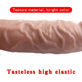 Man Nuo Realistic Penis Extender Cock Sleeve Reusable Soft Penis Enlarger Delay Condom Delayed Ejaculation Male Adult Sex Toy 88 3