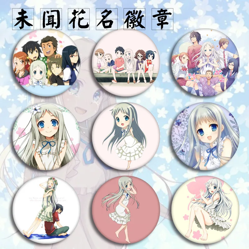 

Anime Anohana: The Flower We Saw That Day Cosplay Costumes Badge Brooch Pins Collection Bags Badges For Backpacks Clothes