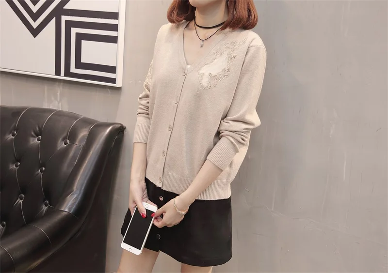 OHCLOTHING 53(zhong 1 ряд 5) осеннее платье чистый цвет F3117 полый кружевной свитер пальто
