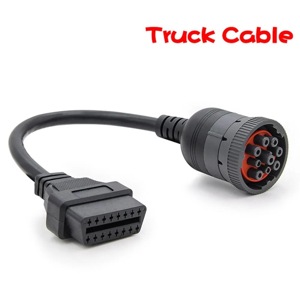 Кабель для тележки адаптер конвертер кабель OBD1 к OBD2 для J1939 9Pin Дизель Женский автомобильный диагностический инструмент к OBD2 16Pin
