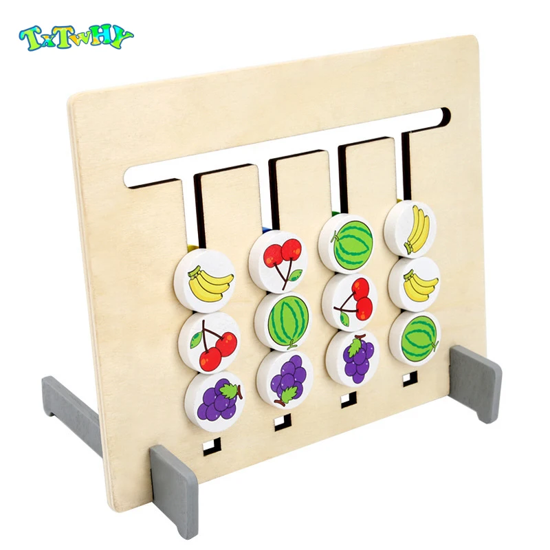 

Montessori Toy Colors and Fruits Double Sided Matching Game Logical Reasoning Training Early Educational Children Learning Toys