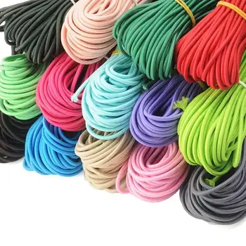 

2mm Colorful Round Elastic Band Round Elastic Rope High-Elastic Rubber Band Elastic Line Waist Band DIY Sewing Accessories 5yard