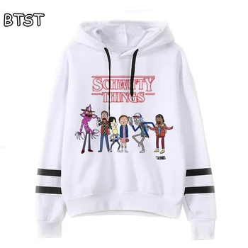 

Pink Women Hoodies Rick and Morty Funny Cartoon Harajuku Kpop Clothes Pullovers Streetwear 90s Outerwear Womens Comfortable