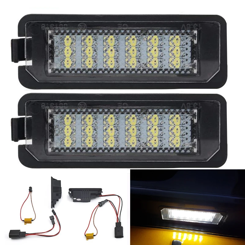 2 шт. без ошибок 18SMD светодиодный номерной знак освещение для VW Volkswagen GOLF MK 4/5/6/7 Passat