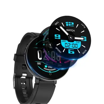 

JQAIQ Smart Wristbands Round Touch Screen Smart Band Heart Rate Intelligent Fitness Tracker IP67 Sports Fashion Bracelet Men