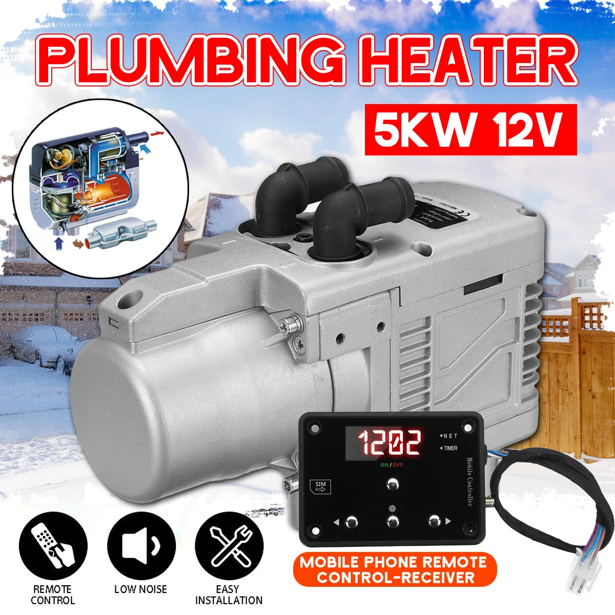 12V 5KW Дизели нагреватель воздуха на дизельном топливе водонагреватель с