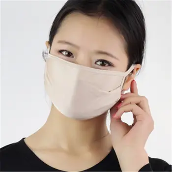 

Summer Double Layer Silk Mouth Mask Thin Face Masks Dustproof Breathable Sunscreen Reusable Washable Respirator Protective Cover