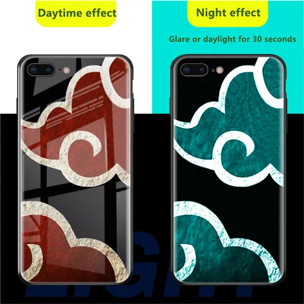 M01 Светящийся чехол для телефона iphone 11 PRO MAX xs max 6S 7 8 PLUS закаленное стекло светодиодный чехол для iphone XR 8 Comic Наруто светящийся чехол - Цвет: M01