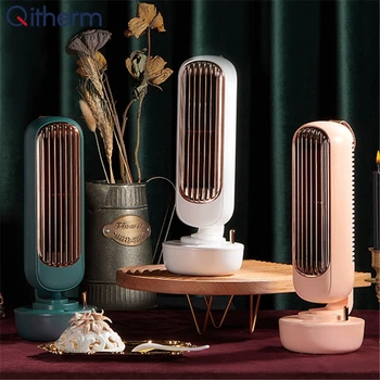 

Retro Tower Air Cooler Fan Humidifier Fan 2 in 1 Portable Desktop Mini Fan USB Charging Water Spraying Fan Air Conditioner