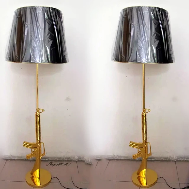 Nordic Creative Gun Lamp Standing Light AK47 Resin Floor Lamp Lighting for Living Room Study Bedroom Art Decor Free Stand Light 4