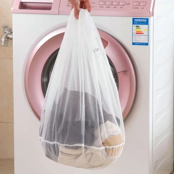 

Brand New Mesh Laundry Bag Socks Drawstring Closure Underwear Washing Machine Protection Solid Coloe Net Mesh Laundry Bag 2019
