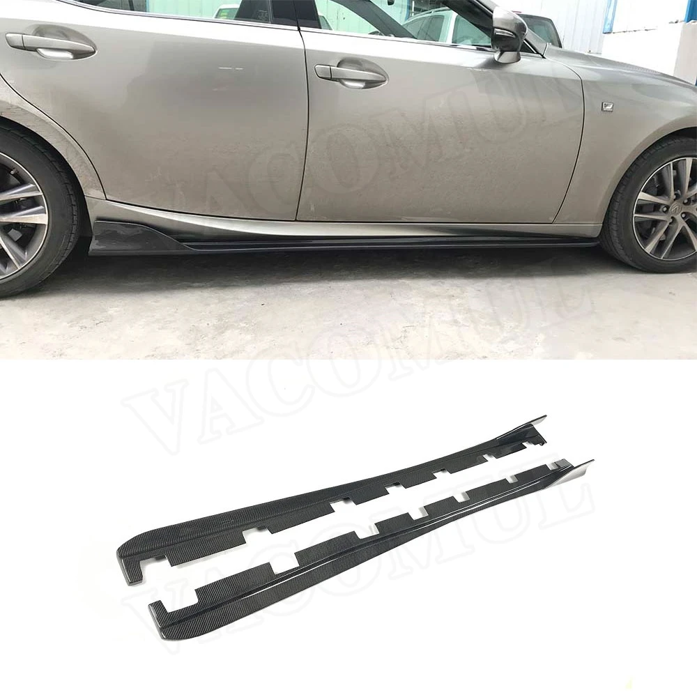 2Pcs Carbon Fiber Side Skirts Protector Body Kits for LEXUS IS300 IS350