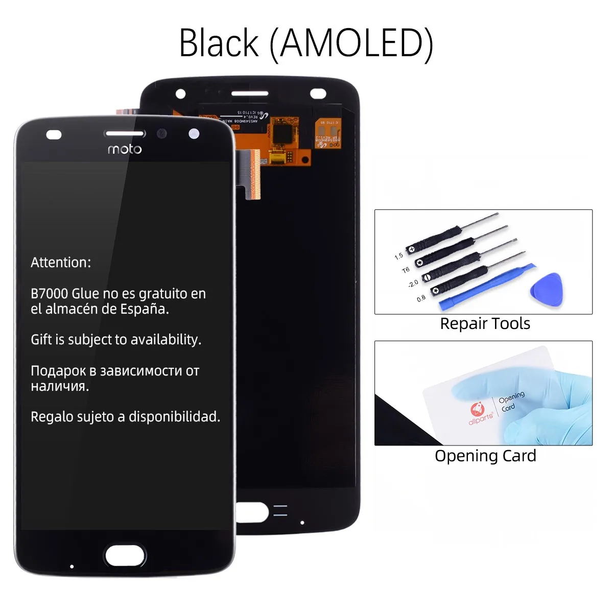 OLED AMOLED Дисплей для Motorola Moto Z2 Play LCD в сборе с тачскрином 5.5'' черный белый - Цвет: AMOLED Black