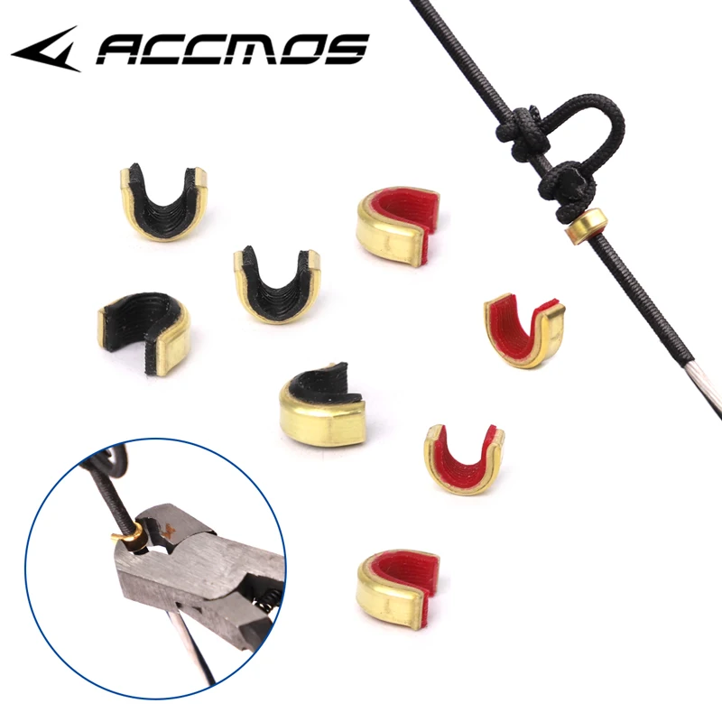 

12pcs Bow Strings Buckle Clip Nock Set Copper Nocking Point Bow String Position tool Archery Shooting Accessories