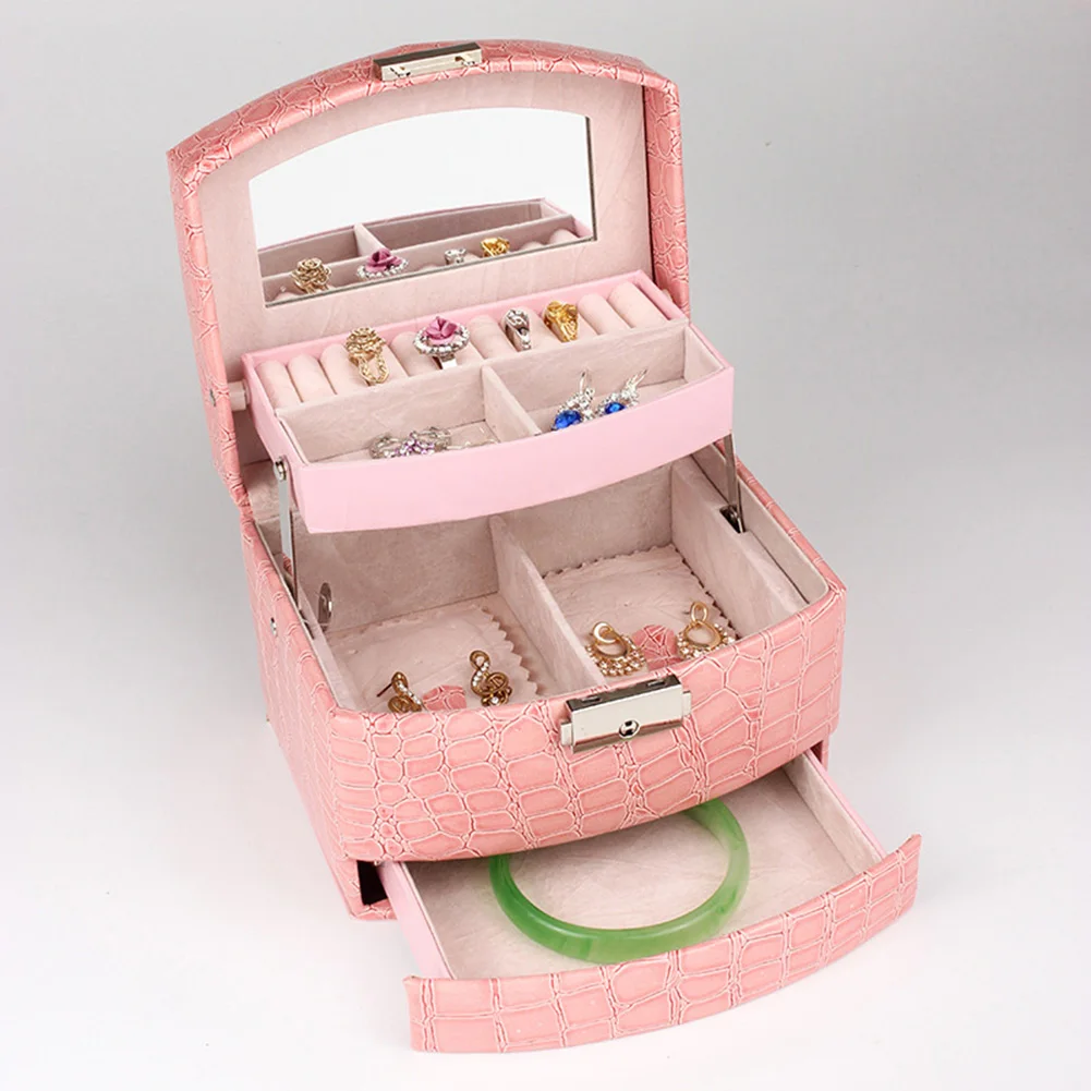 Jewelry Organizer Display Travel Jewelry Case Boxes Portable Jewelry Box Zipper Leather Storage Joyeros Organizador De Joyas Jew