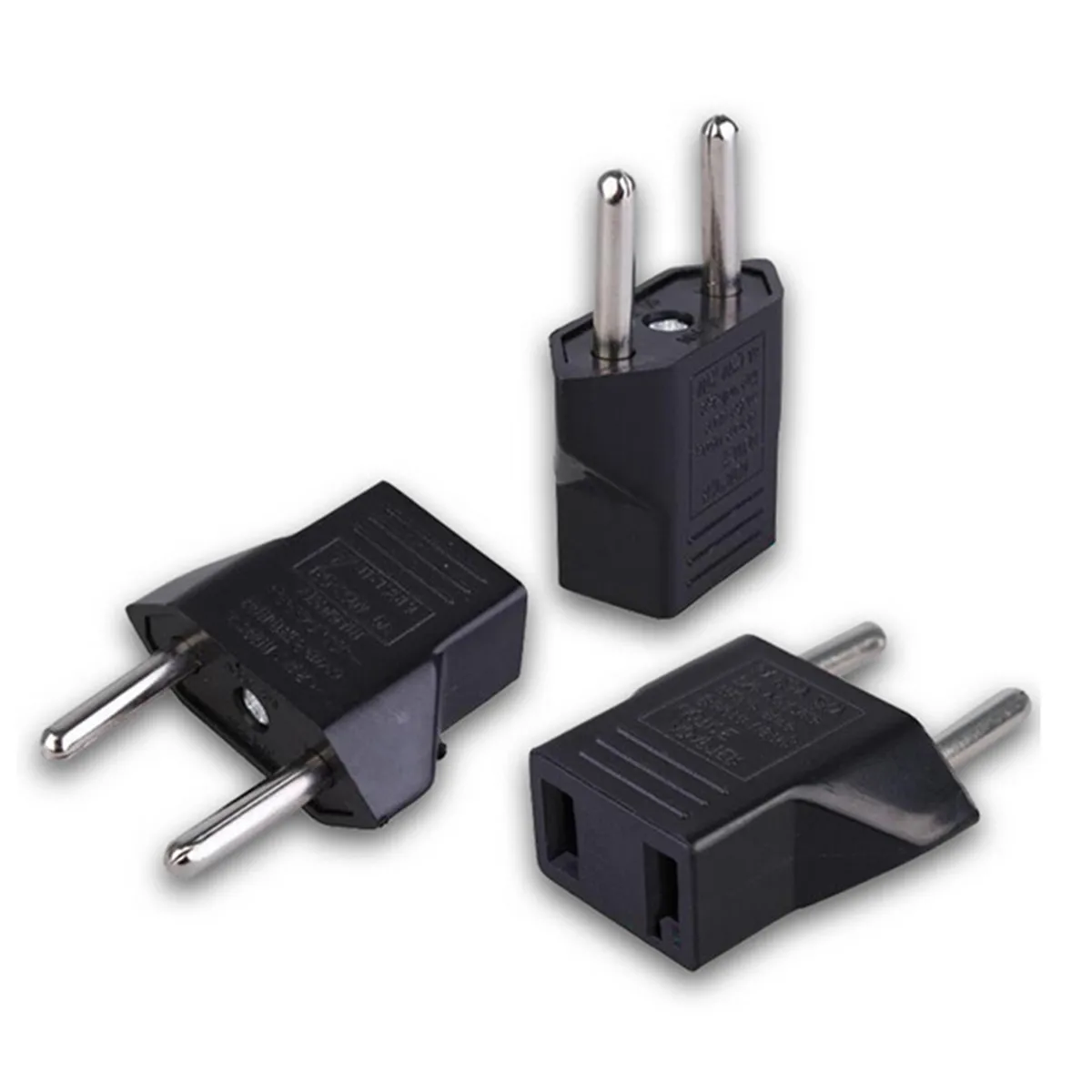 

6A USA to EU EU Power Adapter Plug Europe Wall Power Charge Outlet Sockets US 2 Flat Pin to EU 2 Round Pin Plug Socket Adapte