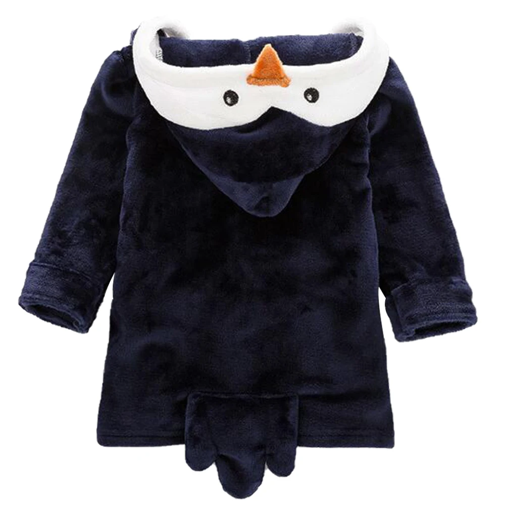 Флисовая Пижама с капюшоном для малышей от 2 до 5 лет теплый халат для маленьких мальчиков и девочек, косплей, пингвин, принцесса, зимняя детская одежда платье D35