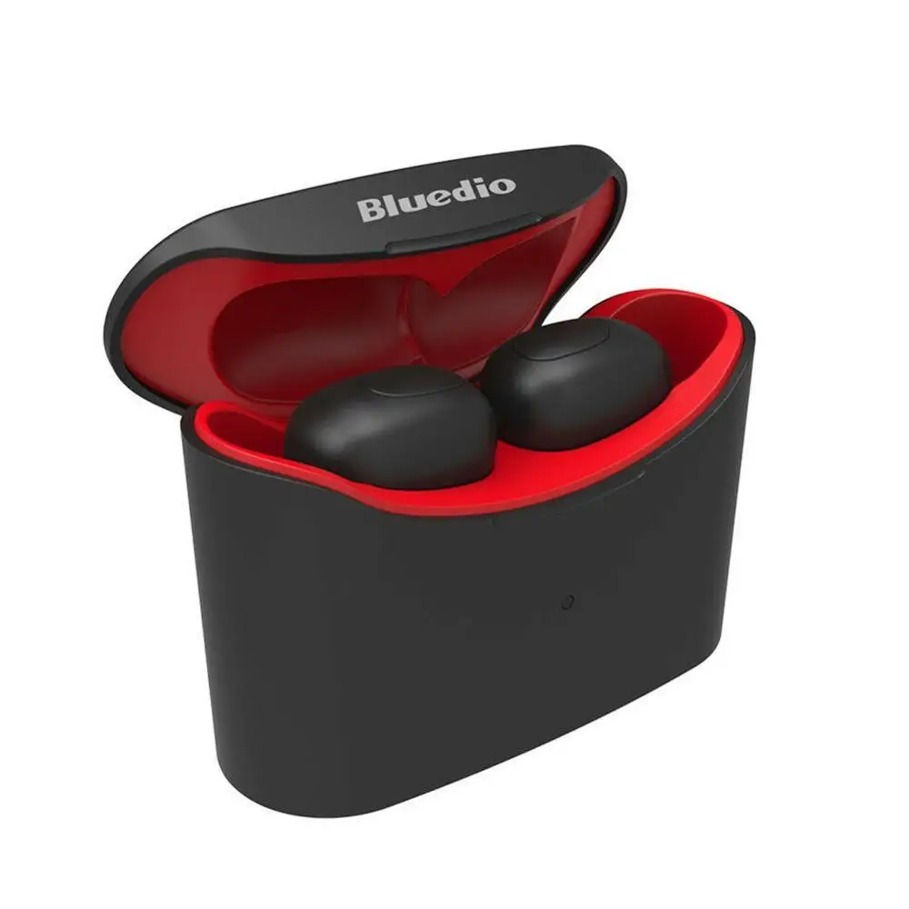 Красный Bluedio Bluetooth наушники TWS 5,0 зарядная коробка в ухо Спортивные Беспроводные наушники для всех телефонов связи бизнес - Цвет: Красный