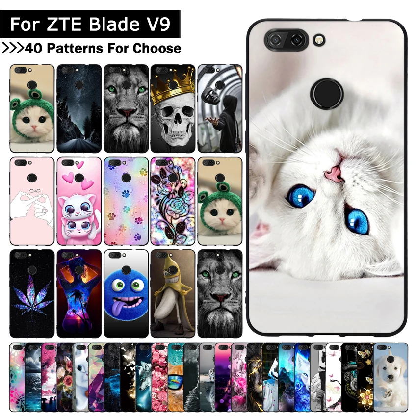 

TPU Case For ZTE Blade V9 V 9 Animal Cat Patterned cover for zte blade v9 5.7 inch Soft Silicone Back phone cases coque Fundas