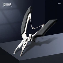 

KINGDOM Fishing Pliers Curved Nose Scissors Braid Fishing Line Cutters Split Ring Pliers Fish Hook Multi-Tools Fishing Tackle
